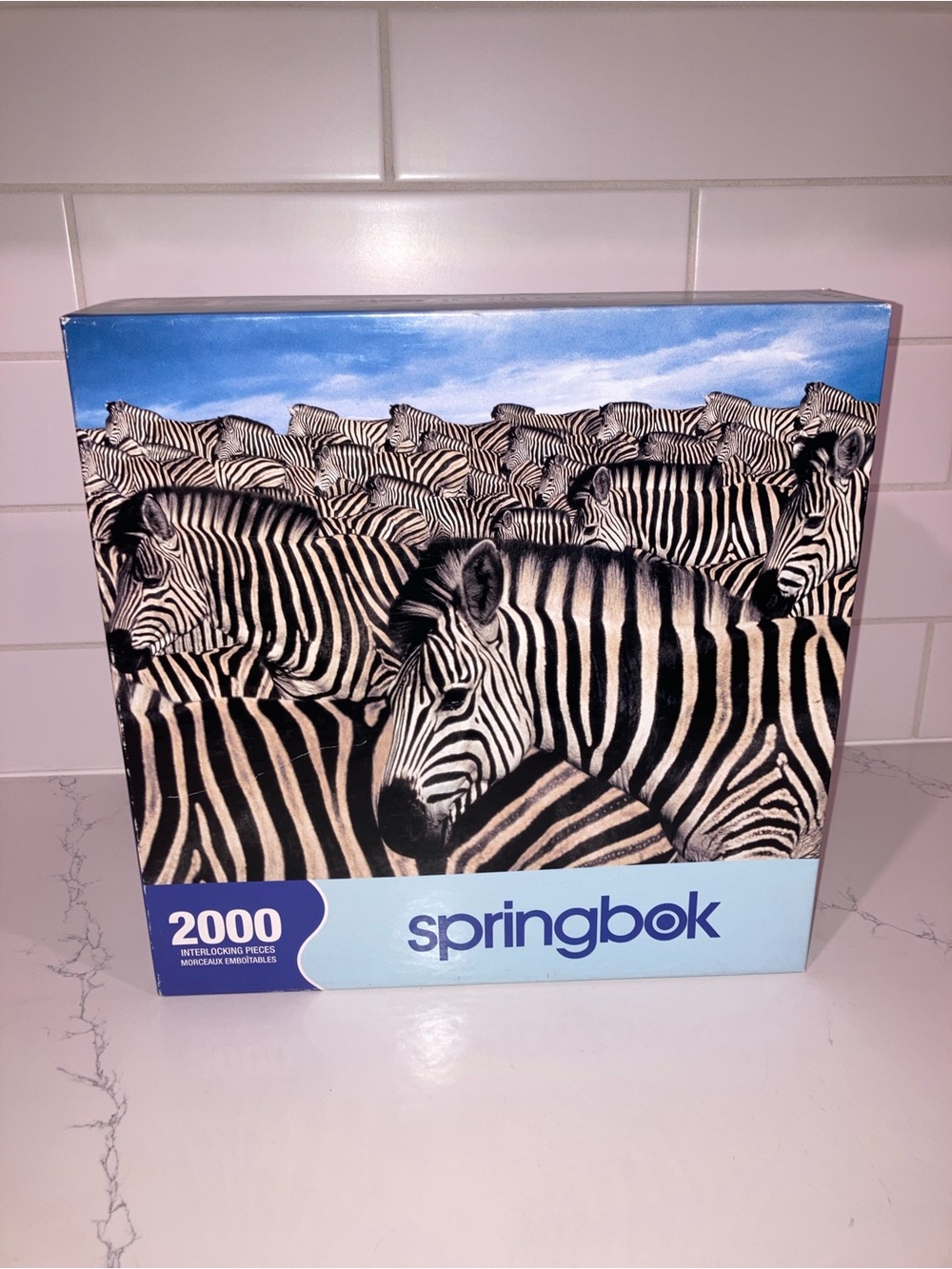 Vintage 2000 Piece Zebra Heard Jigsaw Puzzle - Springbok